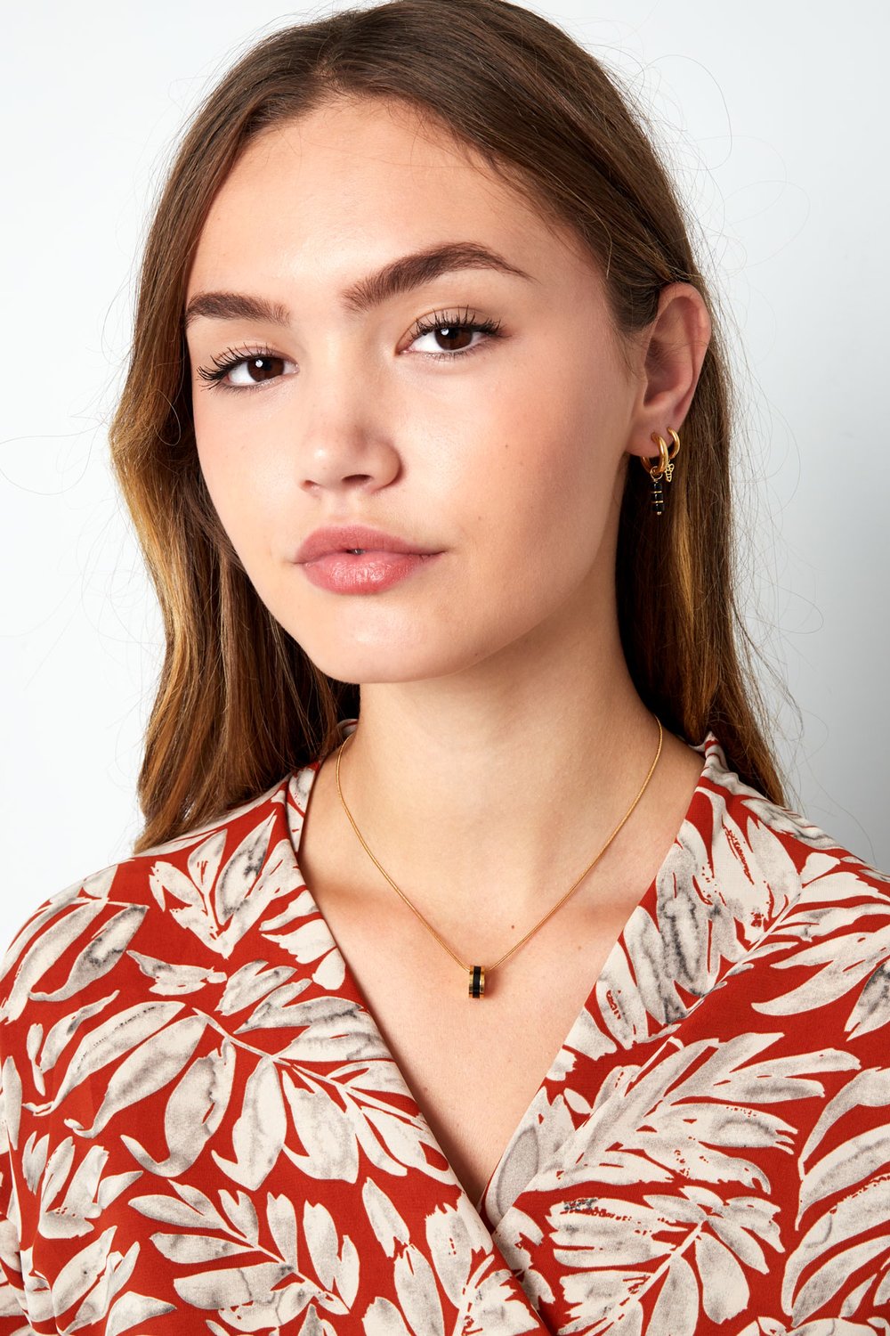 Necklace colored charm - Gold color/black h5Picture2